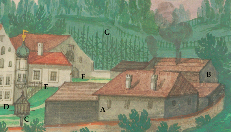 Wirtschaftsgebäude, ca. 1612-1635. Bild: © Staatliche Graphische Sammlung München