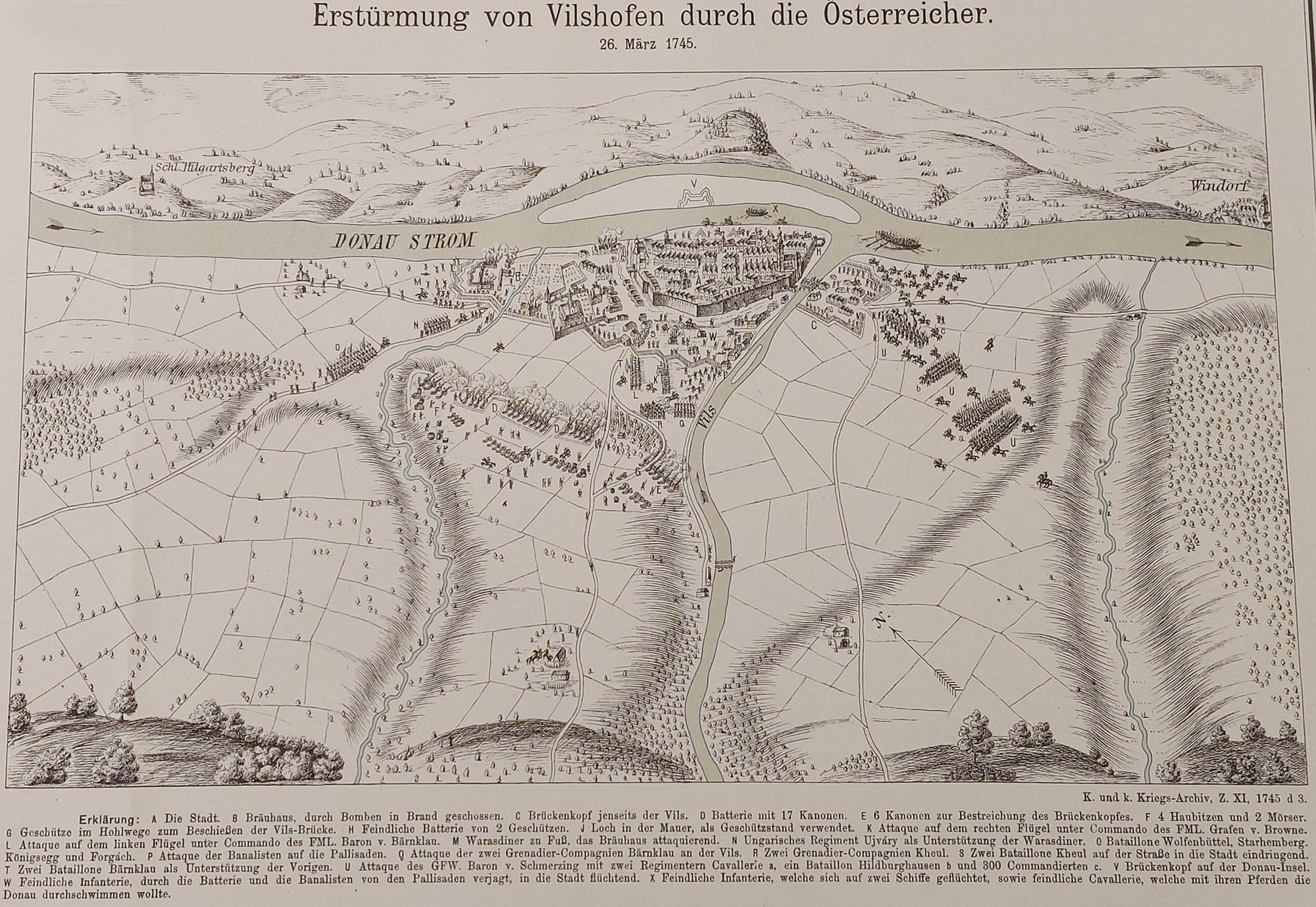 Erstürmung von Vilshofen durch die Österreicher 26.03.1745
