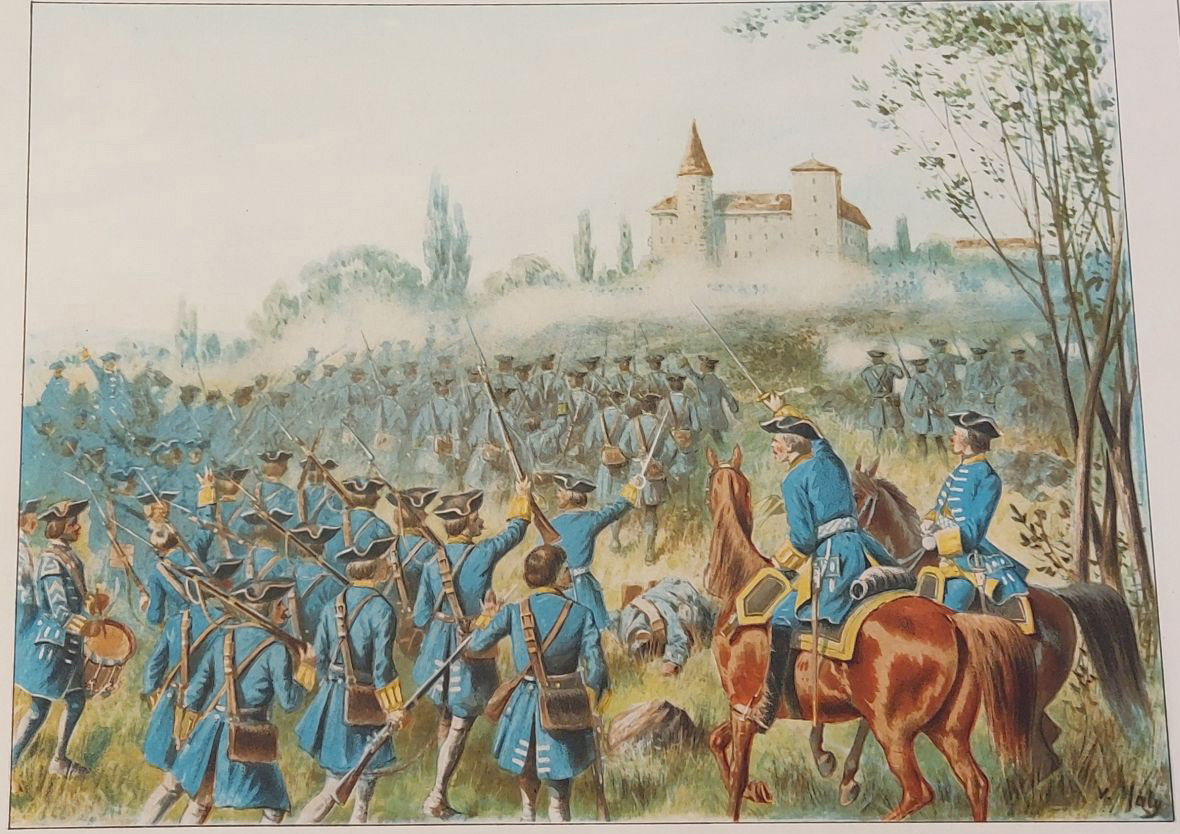Bayerische und französische Infanterie