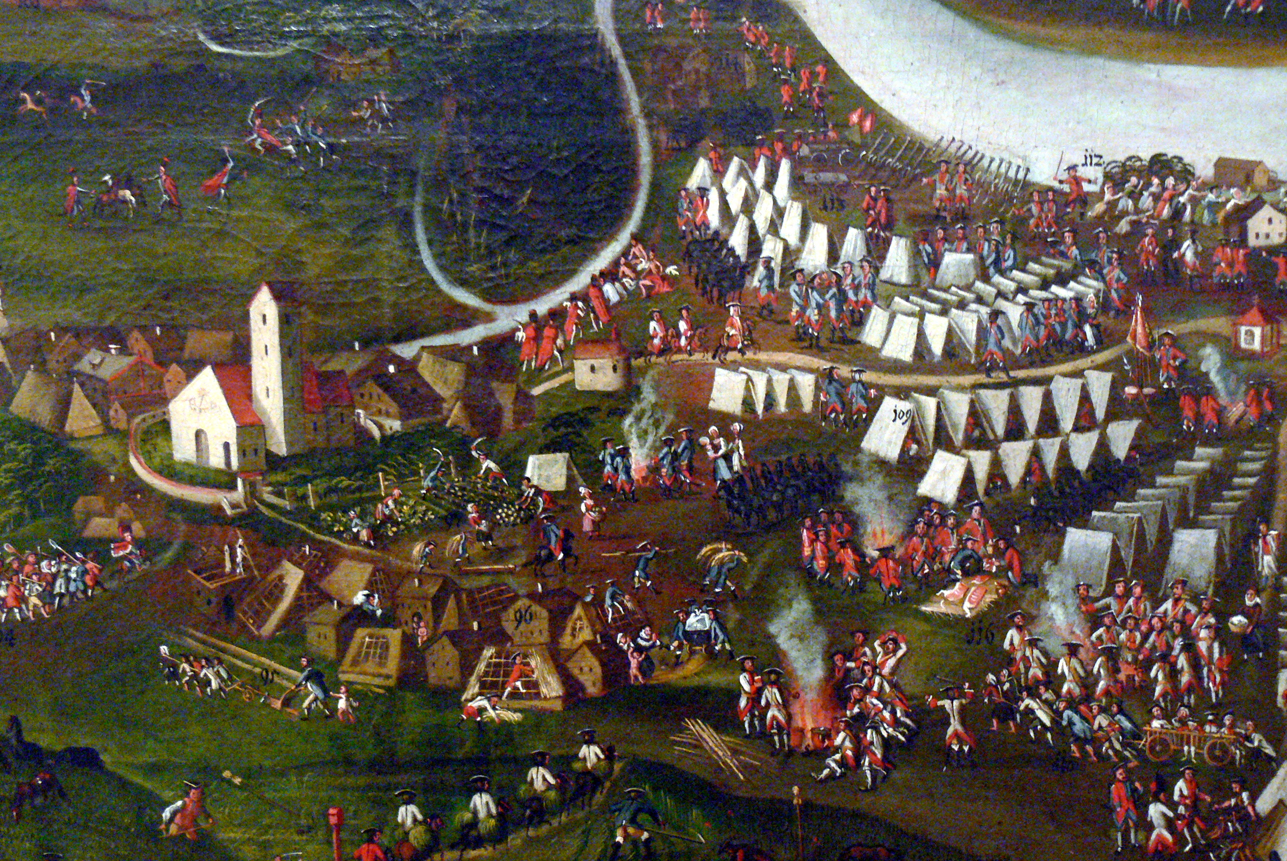 Detail Gemälde Bayrischer Krieg von Käser 1748