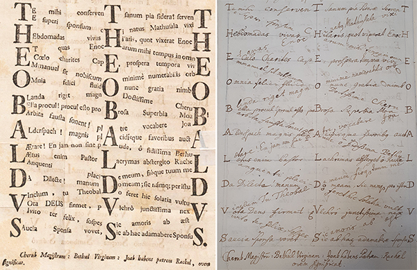 Votum Sponsæ Alderspacensis im Druck und im autographen Entwurf - © Bayerisches Hauptstaatsarchiv München, Signatur: Kloster Aldersbach Archivalien vorl. Nr. 516