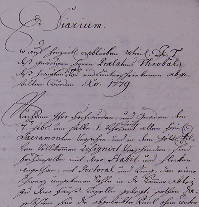 Beschreibung der Trauerfeierlichkeiten Abt Theobald II. Reitwinkler. © BayHStA, Kloster Aldersbach Archivalien 517