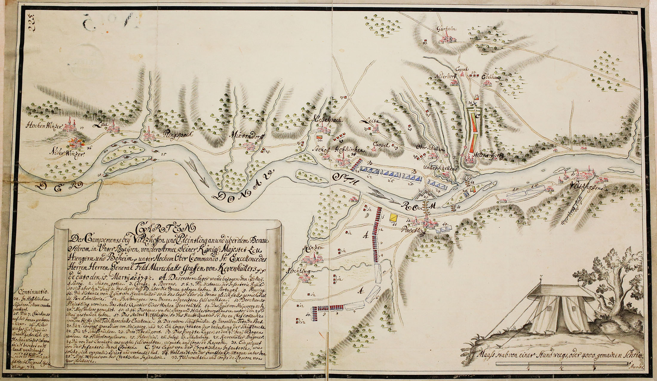 Feldlager Vilshofen Pleinting 1742