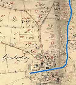 Verlauf der Wasserleitung im Jahr 1842