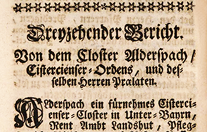 Kurzchronik aus dem Jahr 1737 im Parnassus Boicius