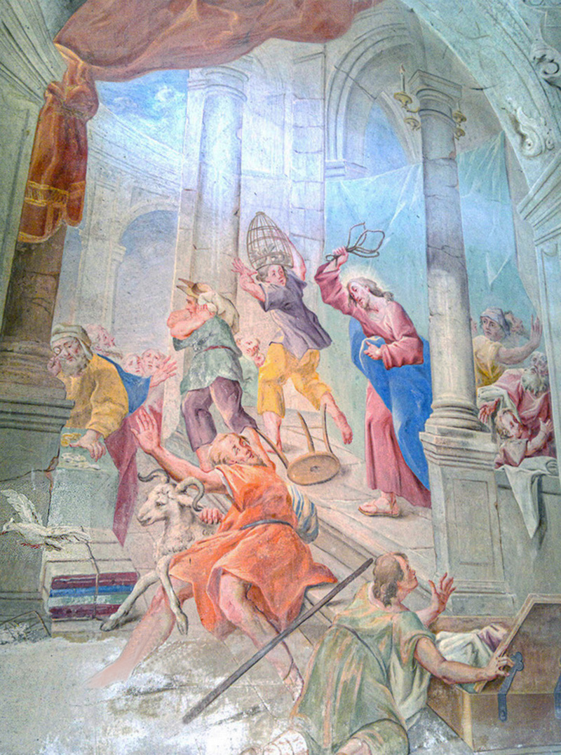 Vorhalle, Vertreibung der Händler aus dem Tempel